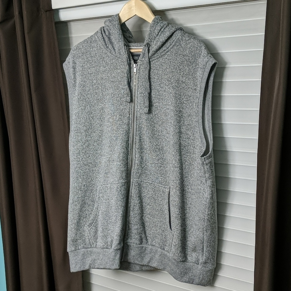 F&F Sleeveless Full-Zip Gray Hoodie Size 3XL